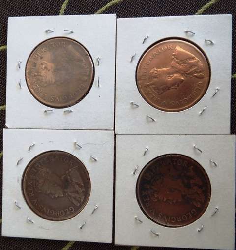 4 nice  union pennys 1928,34,35,35