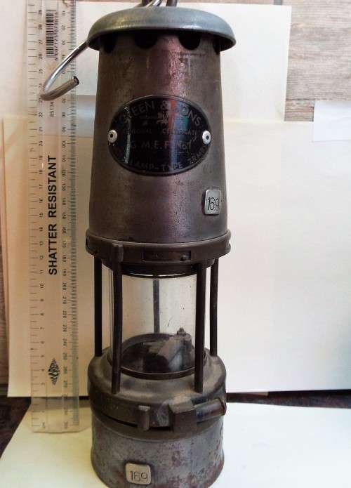NICE AND RARE MINERS LAMP: THE WOLF SAFETY LAMP : HOOK ON TOP FOR HANGING
