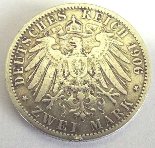 A German States Prussia Zwei 2 Mark, Silver Coin 1906