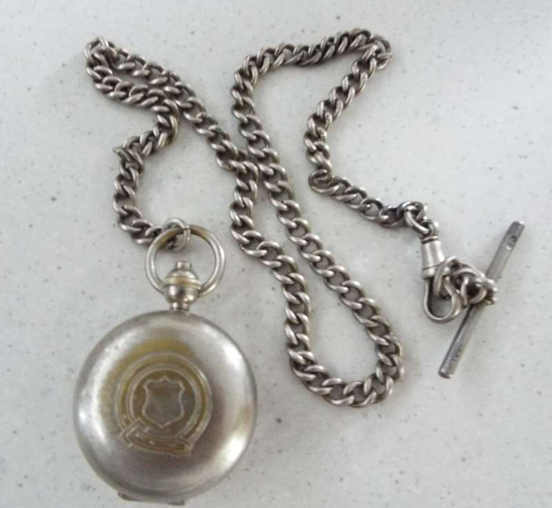 rare antique solid silver forbs chain with sniff box