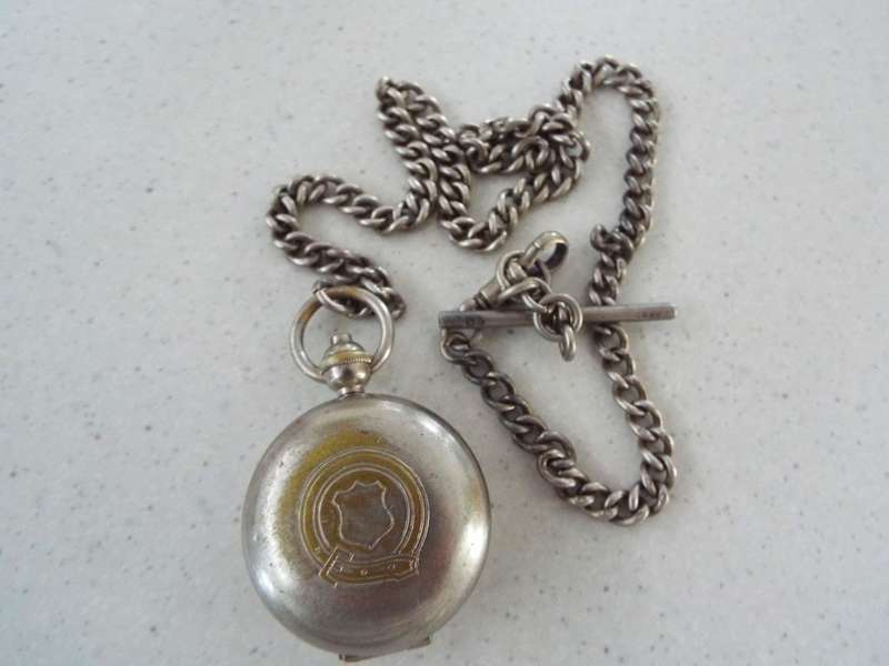 rare antique solid silver forbs chain with sniff box