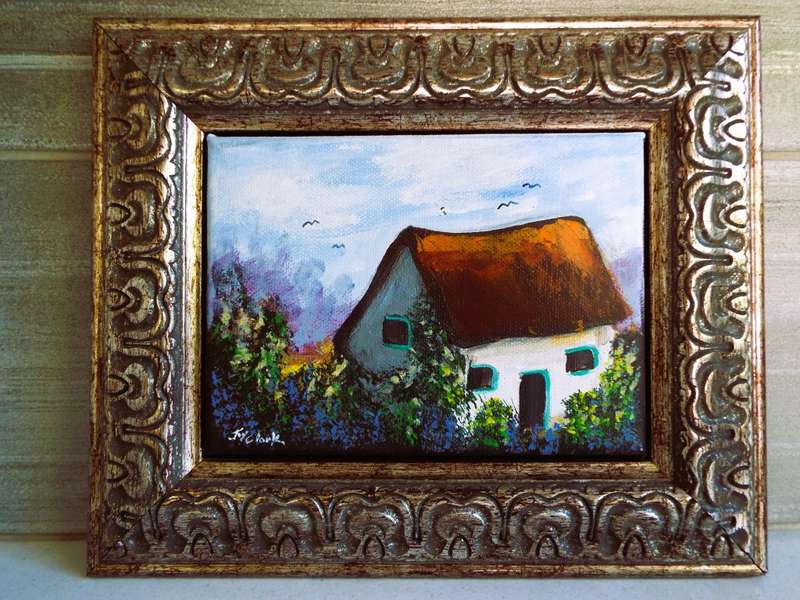 Beautiful signed oil painting in frame by J CLARK