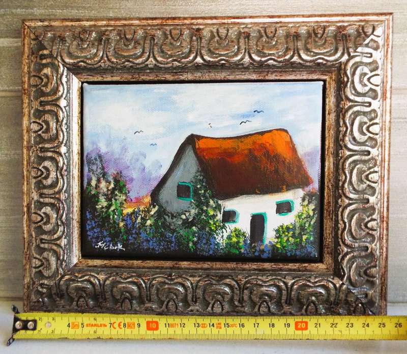 Beautiful signed oil painting in frame by J CLARK