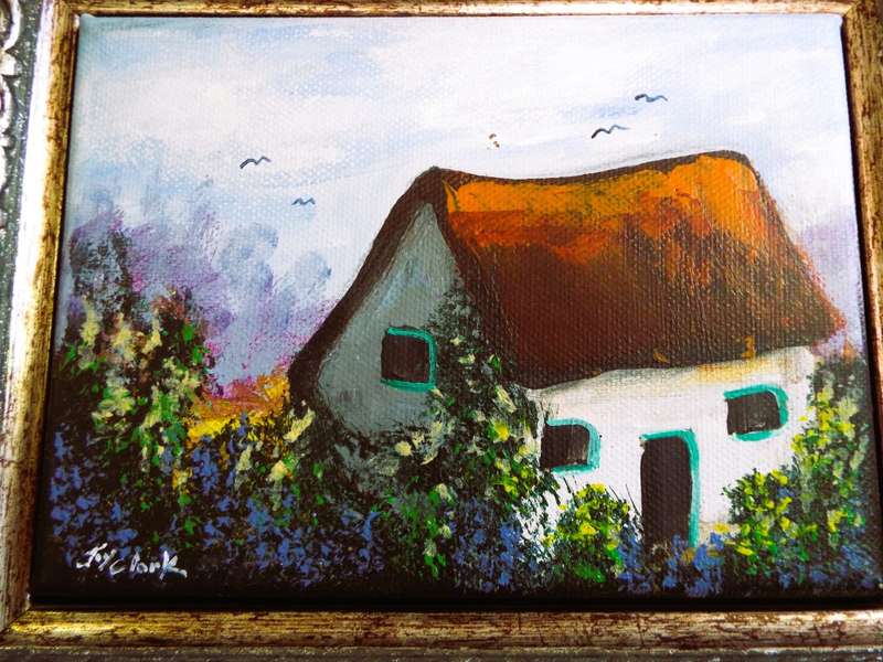 Beautiful signed oil painting in frame by J CLARK