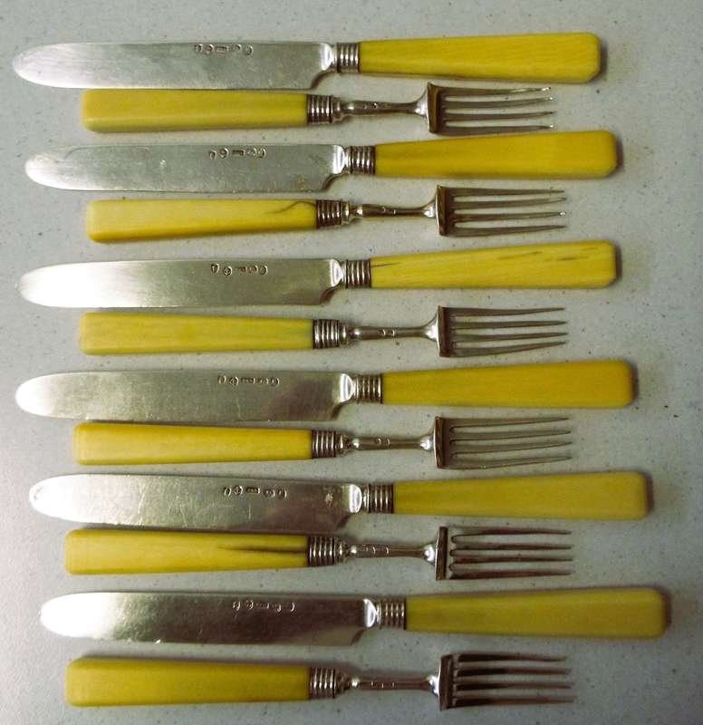 SUPER RARE Antique silver forks and knifes 1835-1836 with hallmarks
