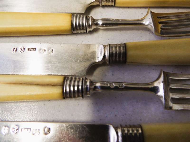 SUPER RARE Antique silver forks and knifes 1835-1836 with hallmarks
