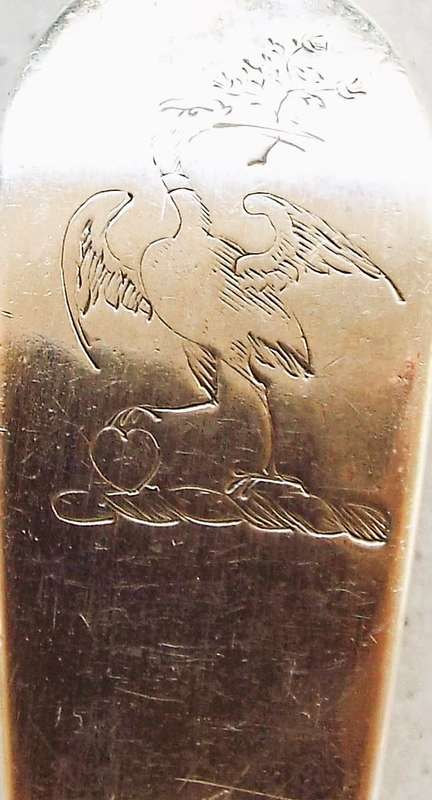 Antique silver moerse spoon  with hallmarks of W.T  89 grams of silver