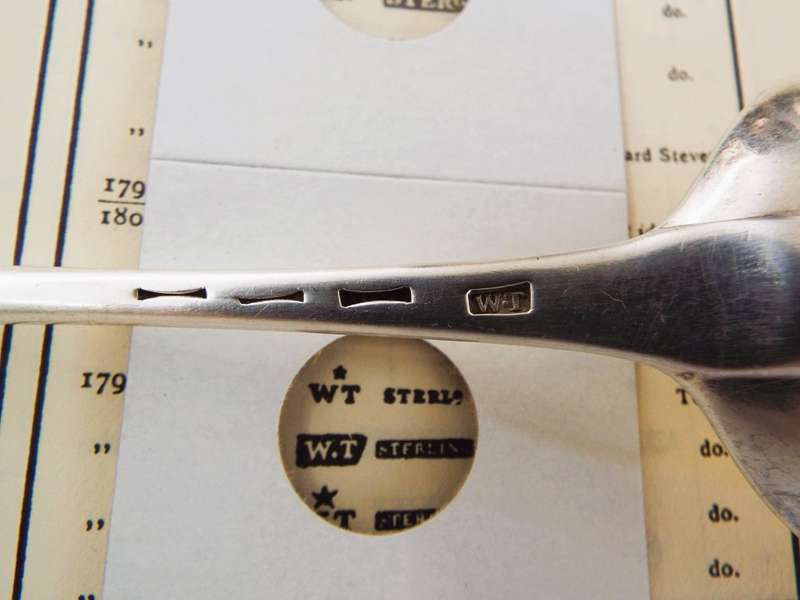 Antique silver moerse spoon  with hallmarks of W.T  89 grams of silver