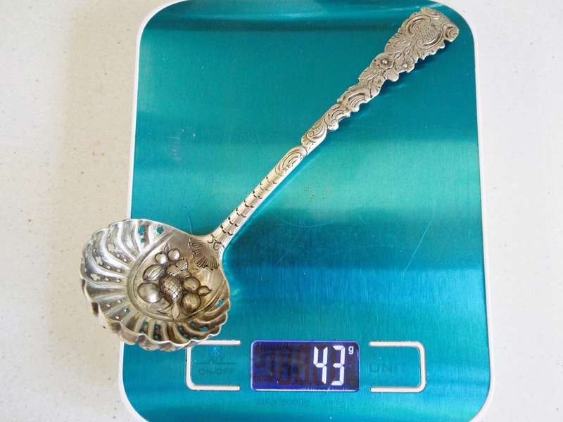 Antique silver  spoon  with hallmarks T W  (1766/77) 43 grams of silver super antique
