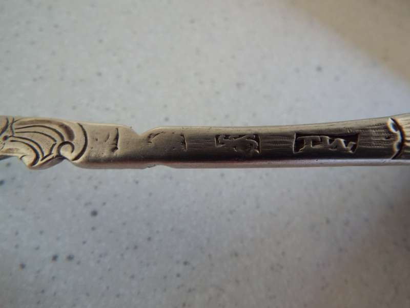 Antique silver  spoon  with hallmarks T W  (1766/77) 43 grams of silver super antique
