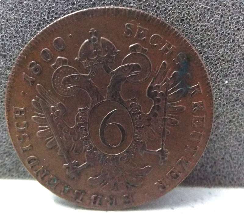 wow nice rare UNC 1800 C AUSTRIA Emperor Franz II Hapsburg Antique 6 Kreuzer Austrian Coin