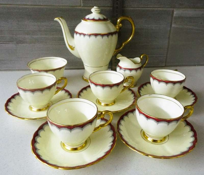 antique  TUSCAN FINE BONE CHINA , TEA SET 12 PIECES