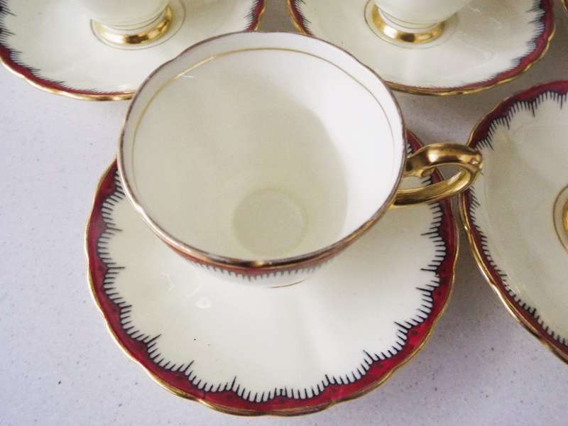 antique  TUSCAN FINE BONE CHINA , TEA SET 12 PIECES