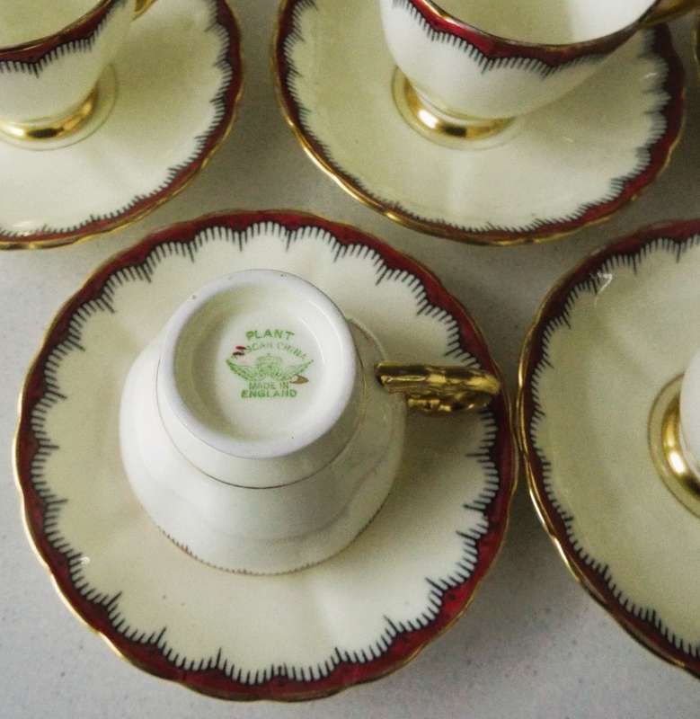 antique  TUSCAN FINE BONE CHINA , TEA SET 12 PIECES