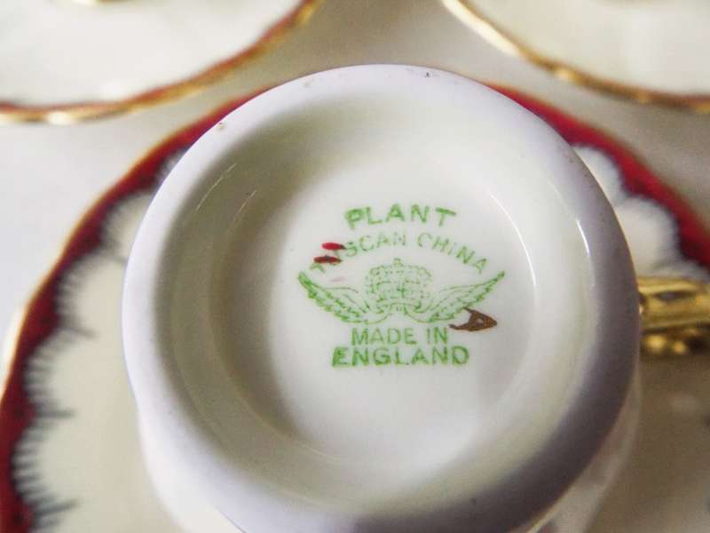 antique  TUSCAN FINE BONE CHINA , TEA SET 12 PIECES