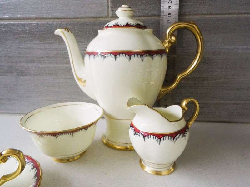 antique  TUSCAN FINE BONE CHINA , TEA SET 12 PIECES