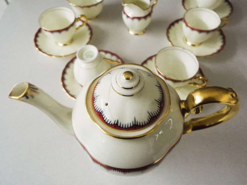antique  TUSCAN FINE BONE CHINA , TEA SET 12 PIECES