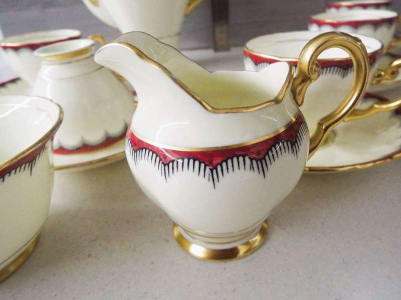 antique  TUSCAN FINE BONE CHINA , TEA SET 12 PIECES