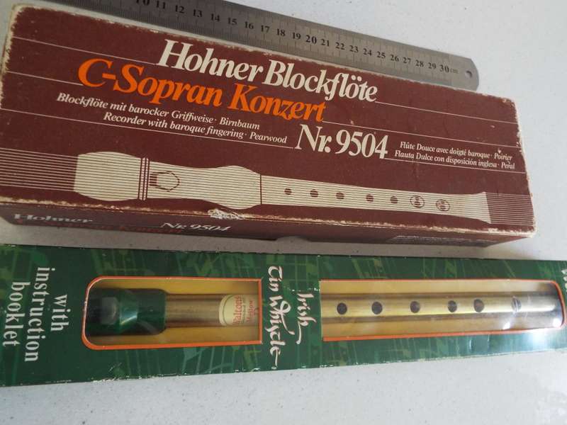 WOW,,,,Vintage Irish tin whistle and Hohner Blackfloot
