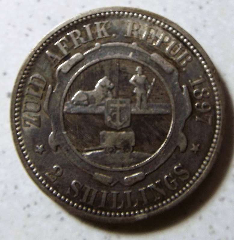 1897 ZAR 2 SHILLING silver