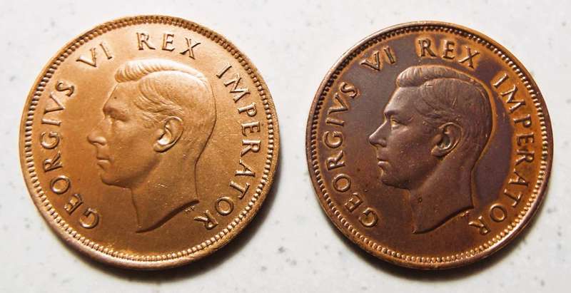 nice 1940 and 1941 1/2 penny coins