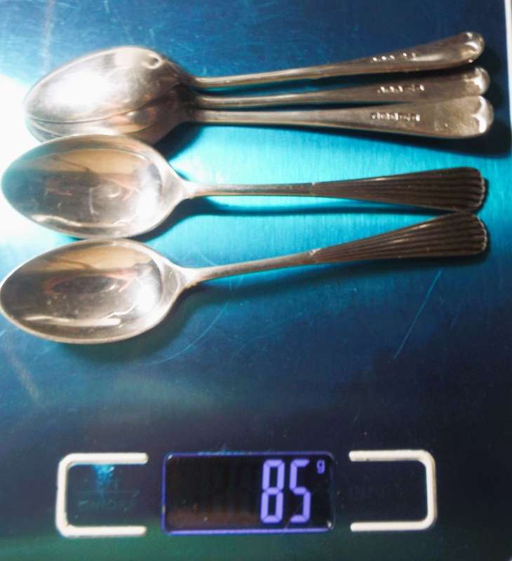Antique English silver spoons x 5 , full of hallmarks 925 silver (84 gram)