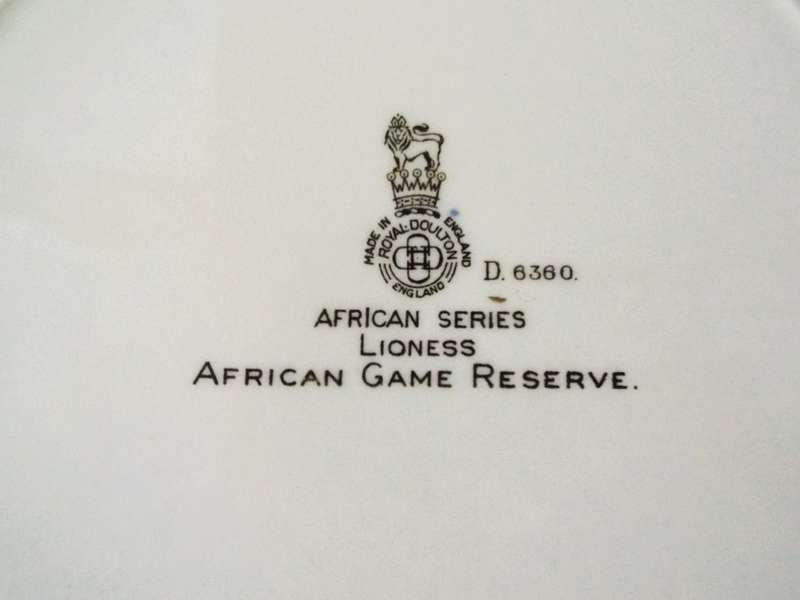 Vintage Royal Doulton England African Game Reserve Series Lioness Plate D6360