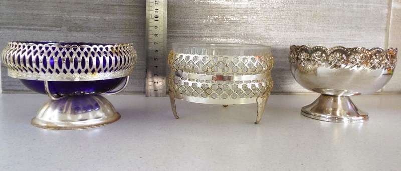 3 x  Vintage silver plate dishes