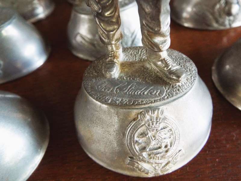 vintage, highly collectable collection of 18 Charles C. Stadden Pewter Military Figurines