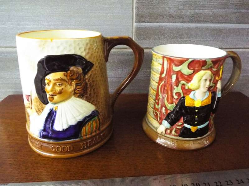 Vintage 2 x Vintage ~ Falcon Ware England ~  Tankards ~