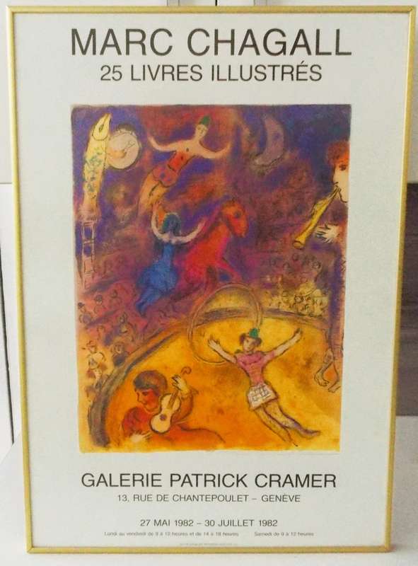 BIG WOW     1982 Original Marc Chagall Exhibition Poster Framed