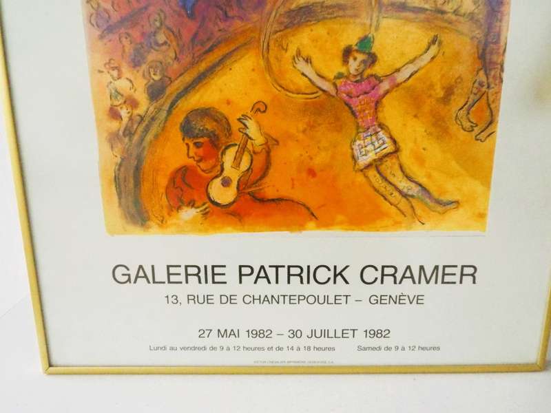 BIG WOW     1982 Original Marc Chagall Exhibition Poster Framed
