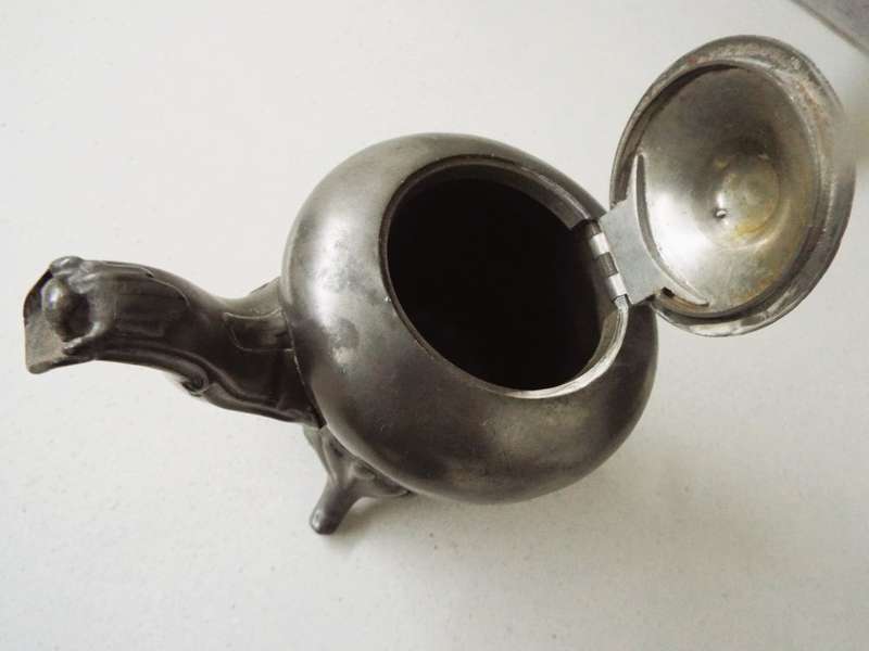 ANTIQUE VICTORIAN PEWTER TEAPOT ,, BROADHEAD & ATKIN 1834-1840
