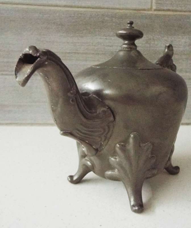 ANTIQUE VICTORIAN PEWTER TEAPOT ,, BROADHEAD & ATKIN 1834-1840