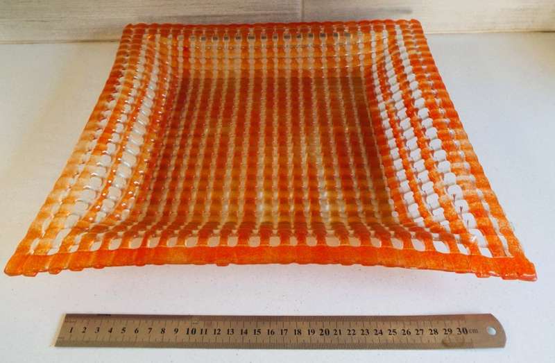 Art Deco weaved glass bowl Plate SUPER SIZE