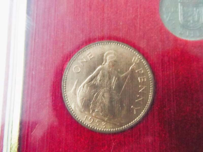 RARE 1953 Queen Elizabeth II Royal Mint Coronation Set 10 Coins framed