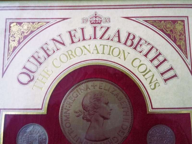 RARE 1953 Queen Elizabeth II Royal Mint Coronation Set 10 Coins framed