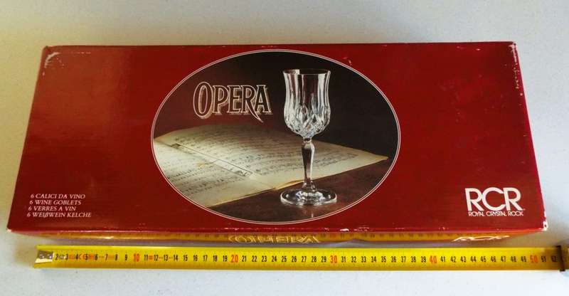 Vintage 6 x Royal crystal rock Crystal made in Italia Wine glasses