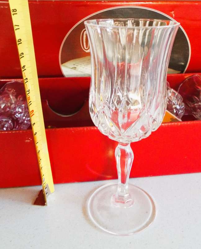 Vintage 6 x Royal crystal rock Crystal made in Italia Wine glasses