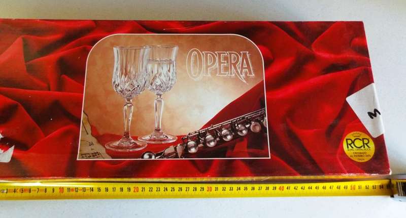 Vintage 6 x Royal crystal rock Crystal made in Italia Wine glasses