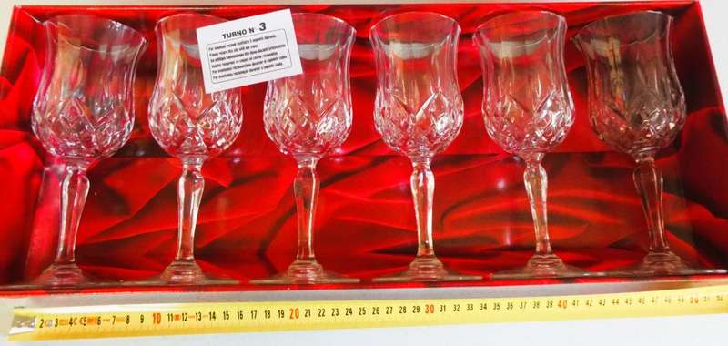 Vintage 6 x Royal crystal rock Crystal made in Italia Wine glasses