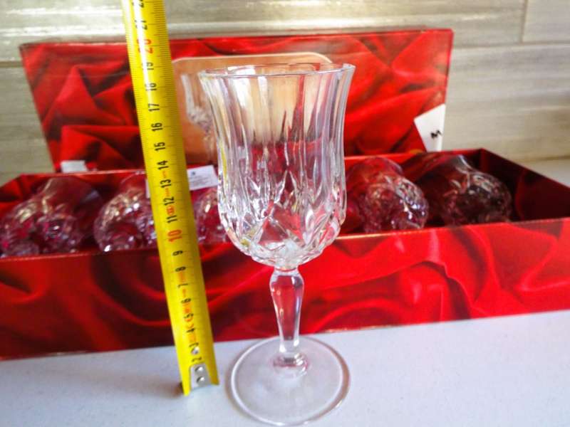 Vintage 6 x Royal crystal rock Crystal made in Italia Wine glasses