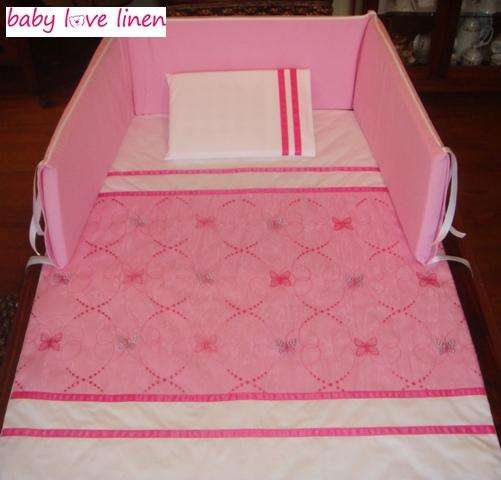 3 Piece Plain Butterfly Print Baby Duvet Cover Set