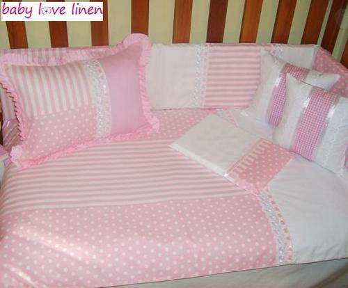 7 Piece Plain "Pretty in Pink" Baby Linen  ** BASIC STARTER SET **