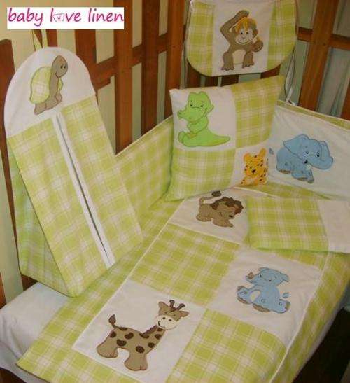 11 Pc Appliqued "Jungle Friends" Baby Linen  ** FULL STARTER SET **