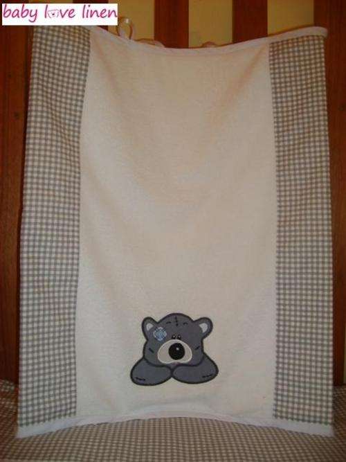 Appliqued Scruffy Bear Change Mat Cover & Inner