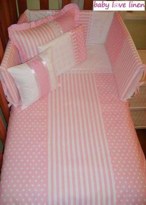 7 Pc Plain "Pretty in Pink" Baby Linen  ** BASIC STARTER SET **