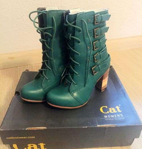 CAT WOMEN BOOTS POSEIDON DESIGN GREEN UK4 EUR37