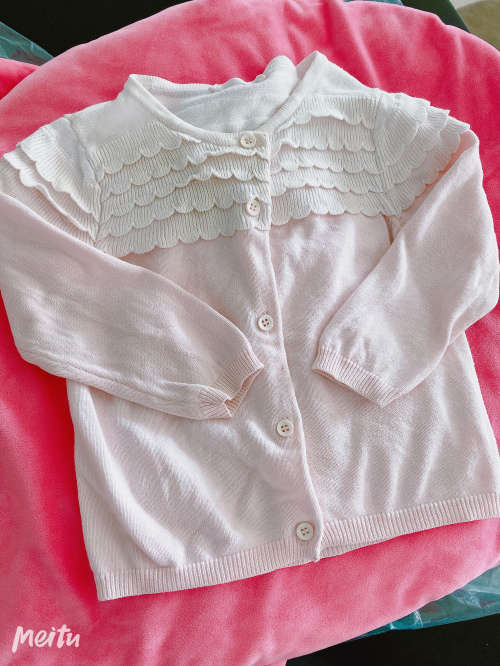 Light pink flower baby knitwear for 18M baby