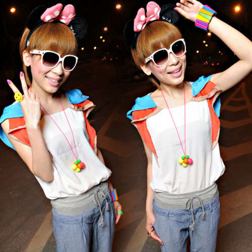 CHIFFON SHIRTS-RAINBOW IMAGE SMALL
